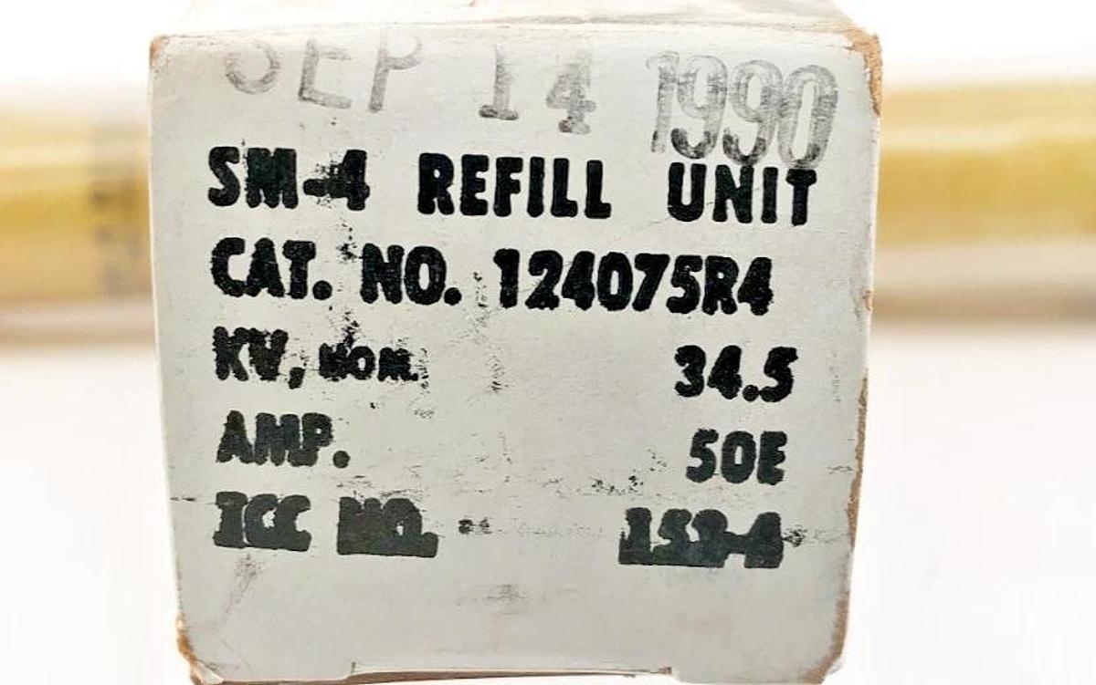 New S & C Electric 124075R4 SM-4 Fuse Refill Unit 34.5 KV 50E Amps