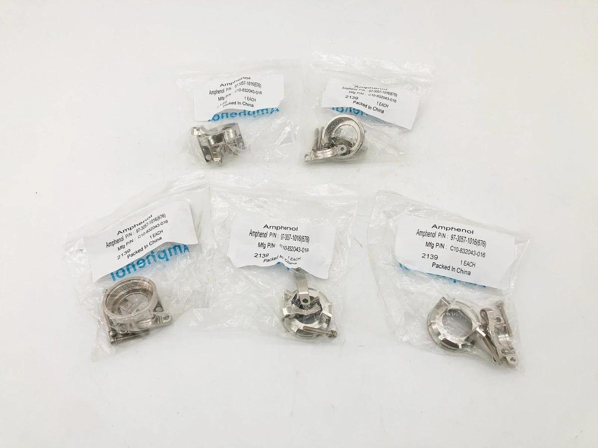 Lot of 5 New Amphenol 97-3057-1016(676) Clamps C10-832043-016