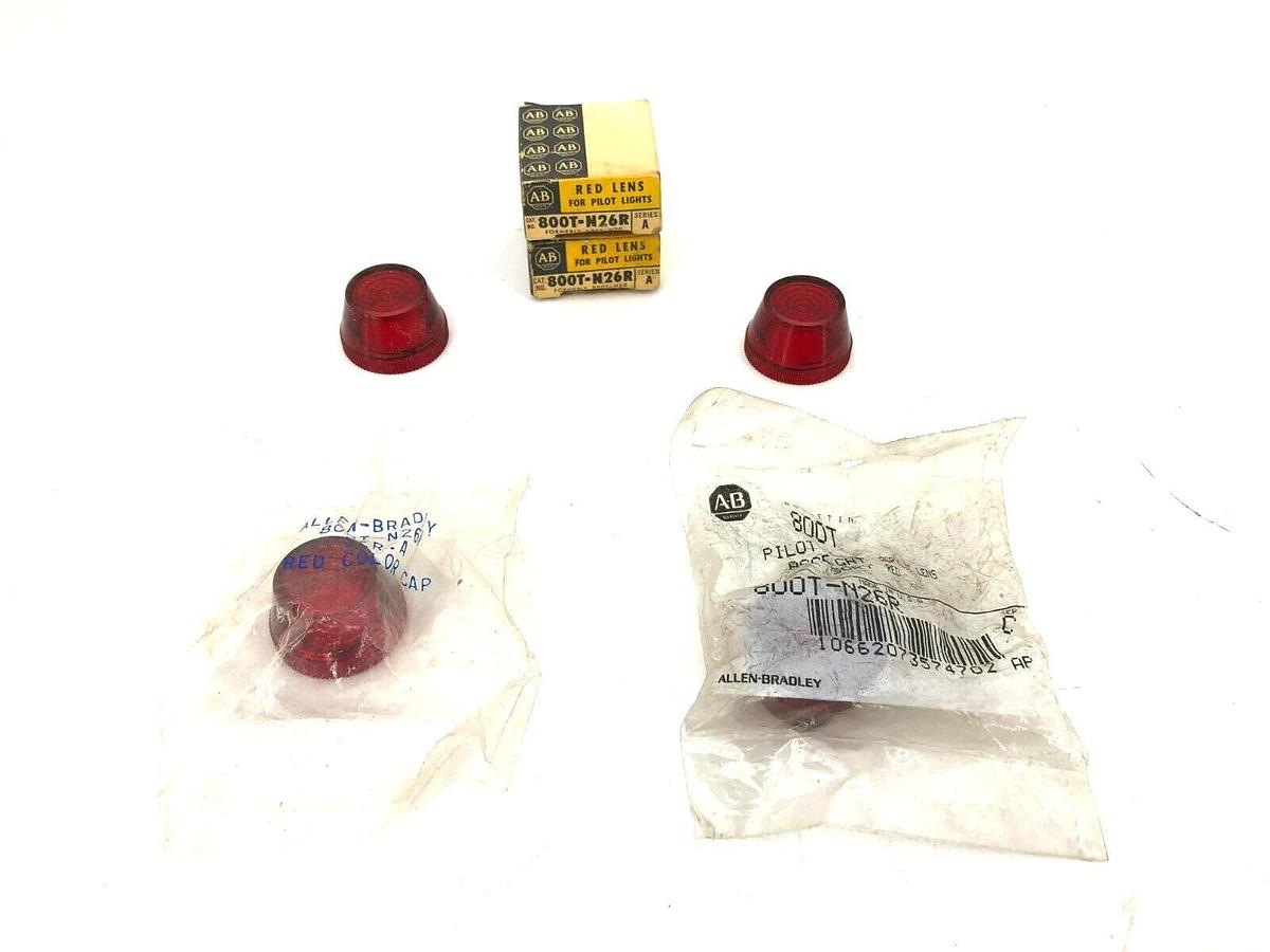 Lot of 5 New Allen Bradley 800T-N26R Pilot Light Lenses Red