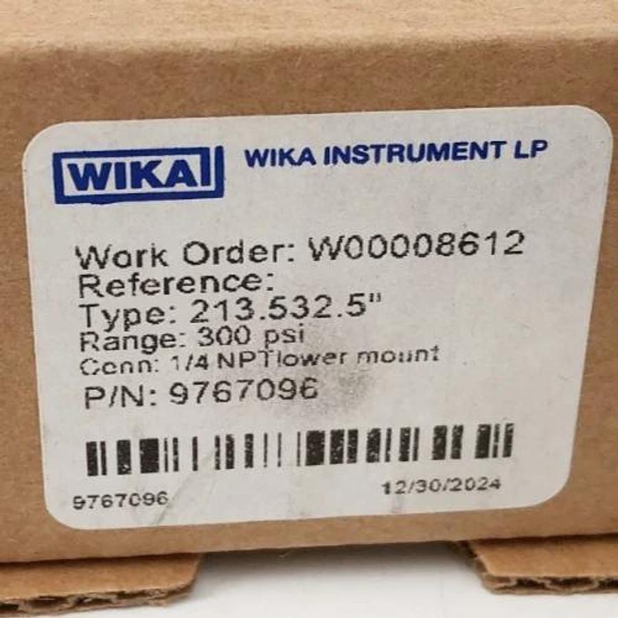 New Wika 9767096 Gauge 213.532.5" 300psi 1/4" Lower Mount