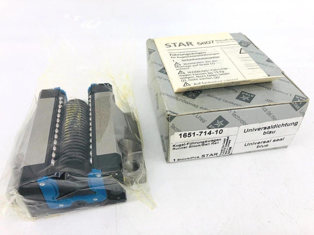 Used New Rexroth Star 1651-714-10 Ballrail Runner Block FNS 30mm