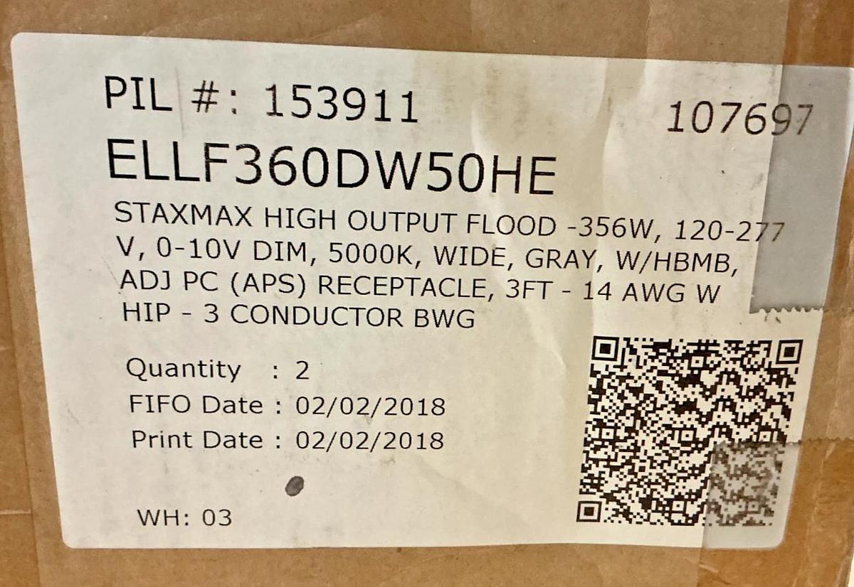 New MaxLite MaxLED ELLF360DW50HE High Output Floodlight Dim Wide 22DEG 360W 277V