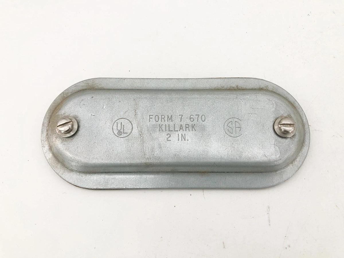 Lot of 2 New Killark 670 Steel Conduit Body Covers 2" Form 7