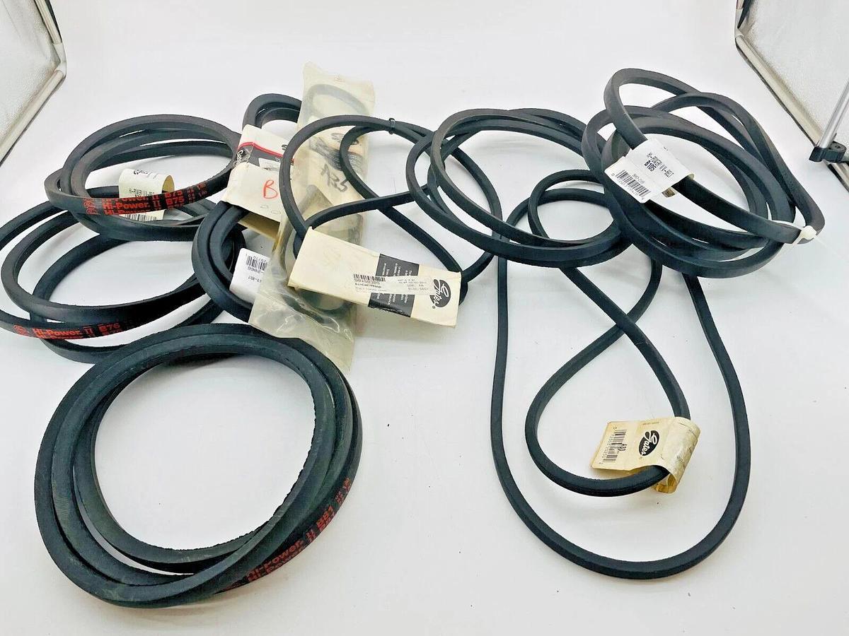 Lot of 9 New Gates Hi-Power V-Belt Various Sizes A68 A80 A90 B66 B75 B81 B105
