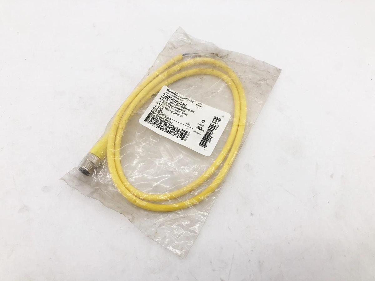 New Brad Connectivity 1200650449 Cable 4-Pole Male Straight 804006D01M010