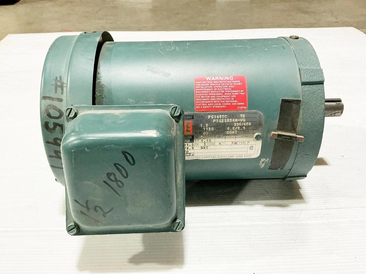 Used Reliance P14X3254M-VQ Electric Motor 1.5HP 460V 4.2A 1730RPM 3PH FC145TC