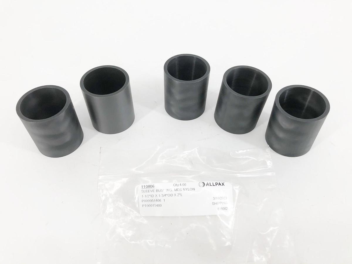 Bag of 5 New Allpax 110806 Bushing Sleeves MDS Nylon 1/5" ID 1.75" OD 2" L