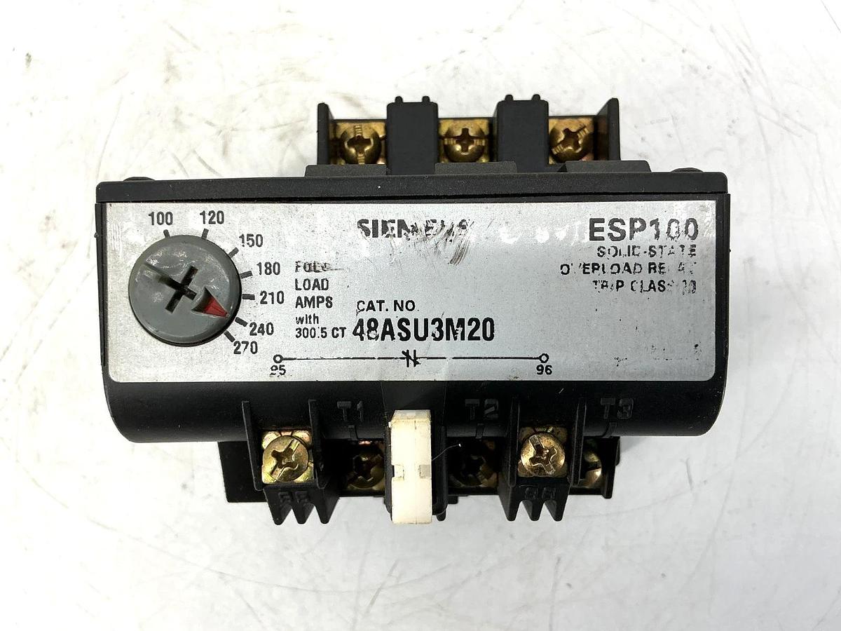 Used Siemens 48ASU3M20 Ser C Overload Relay Solid State 3PH 50/60HZ 100-270FLA