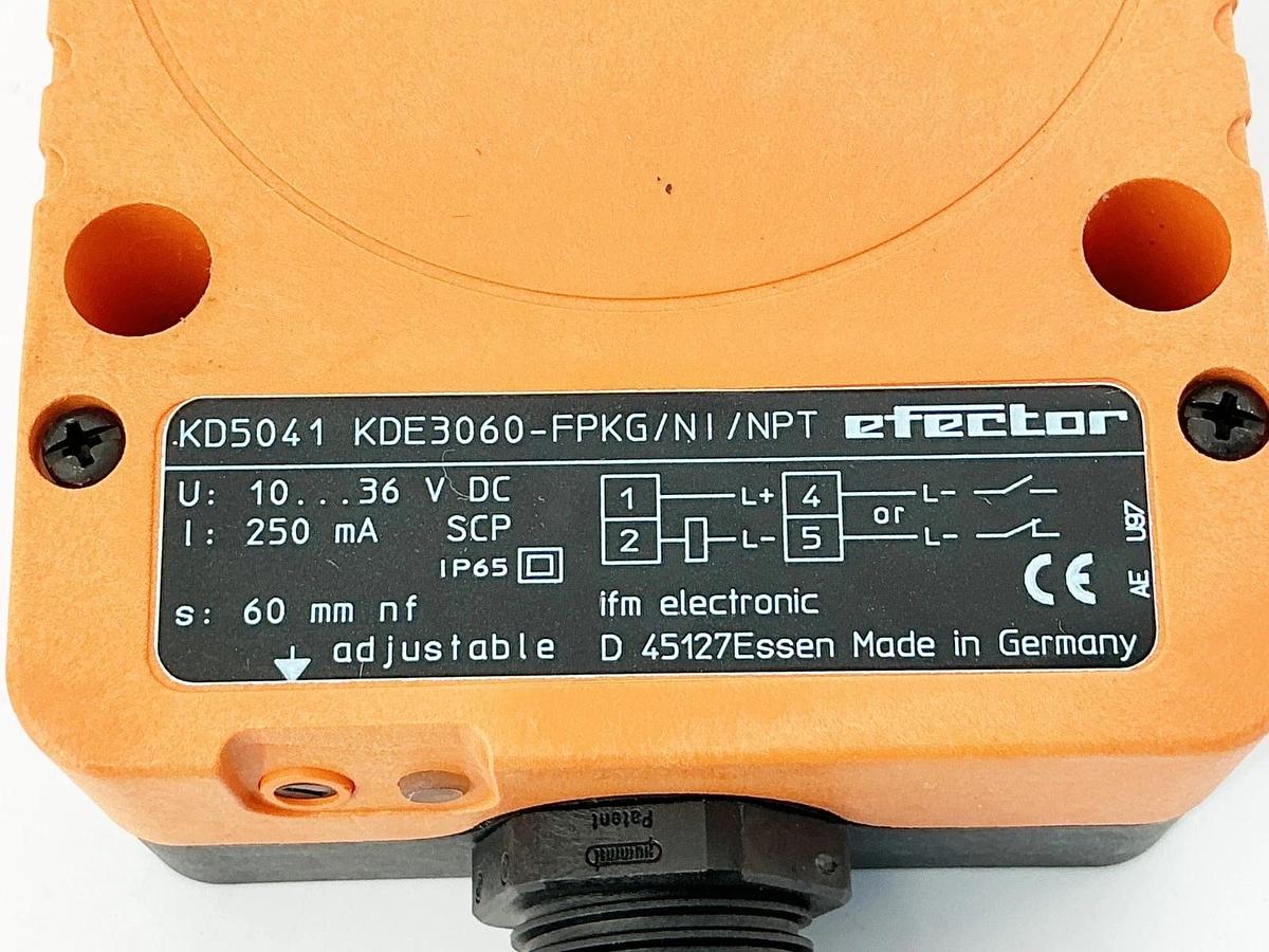 New IFM Efector KD5041 Proximity Level Switch 10-36VDC 250mA KDE3060-FPKG/NI/NPT