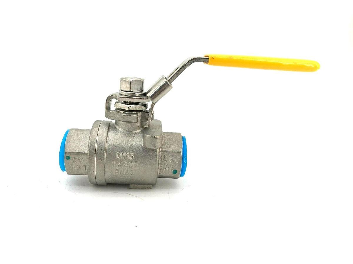 New Merit KV210FP-08 Ball Valve, 1/2" NPT, Stainless Steel, Full Port, 1000lb.