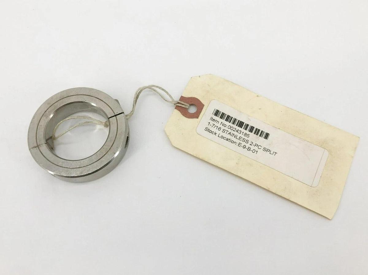 New Climax 2C-143-S Two-Piece Split Clamp Collar Stainless Steel 1-7/16" ID