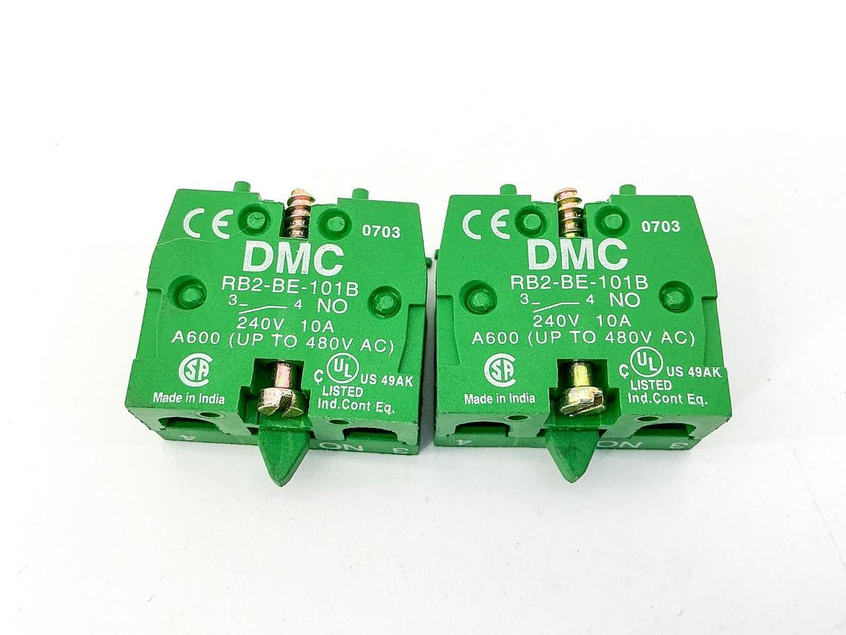 New Lot of 2 DMC RB2-BE-101B Contact Block 240V 10A - No Box