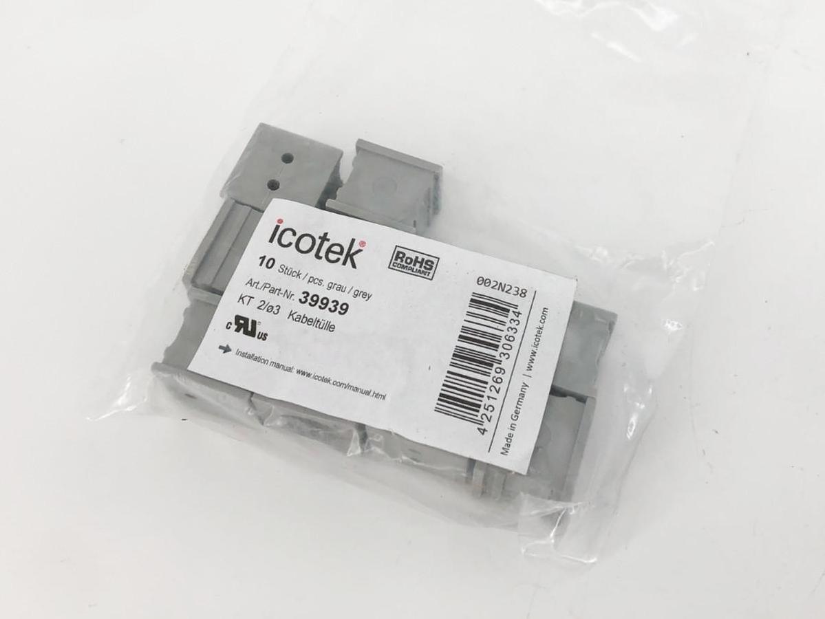 Bag of 10 New Icotek 39939 Gray Cable Grommets KT 2/ø3