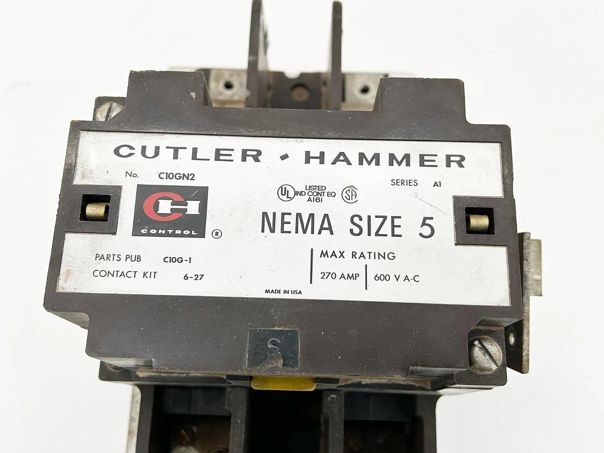 Used Cutler Hammer C10GN2 Contactor NEMA Size 5 270A 600V 50/60Hz