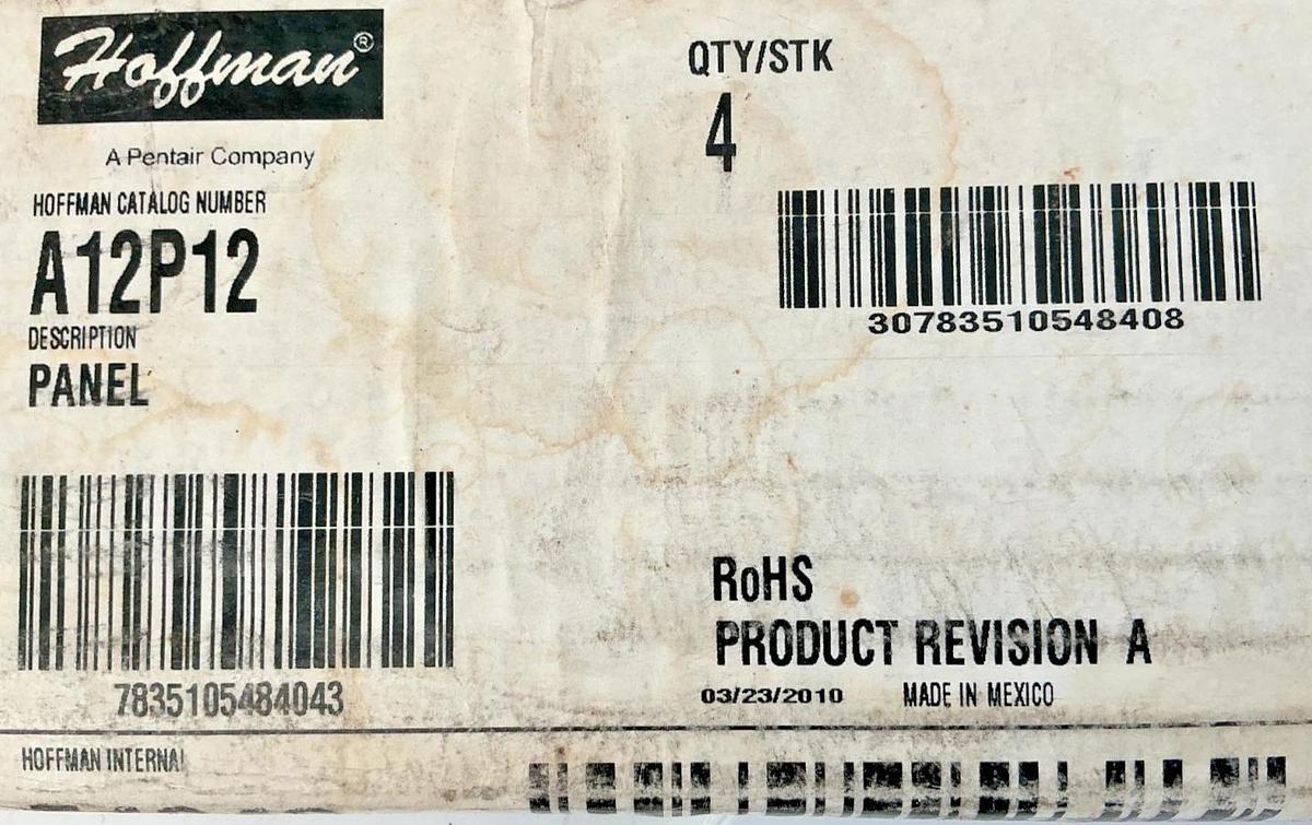 Lot of 4 New Hoffman A12P12 Panel for Junction Box