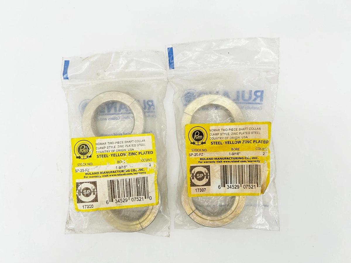 New Lot of 2 Ruland SP-25-FZ Steel Coupling 1-9/16" Bore Yellow Zinc Plated