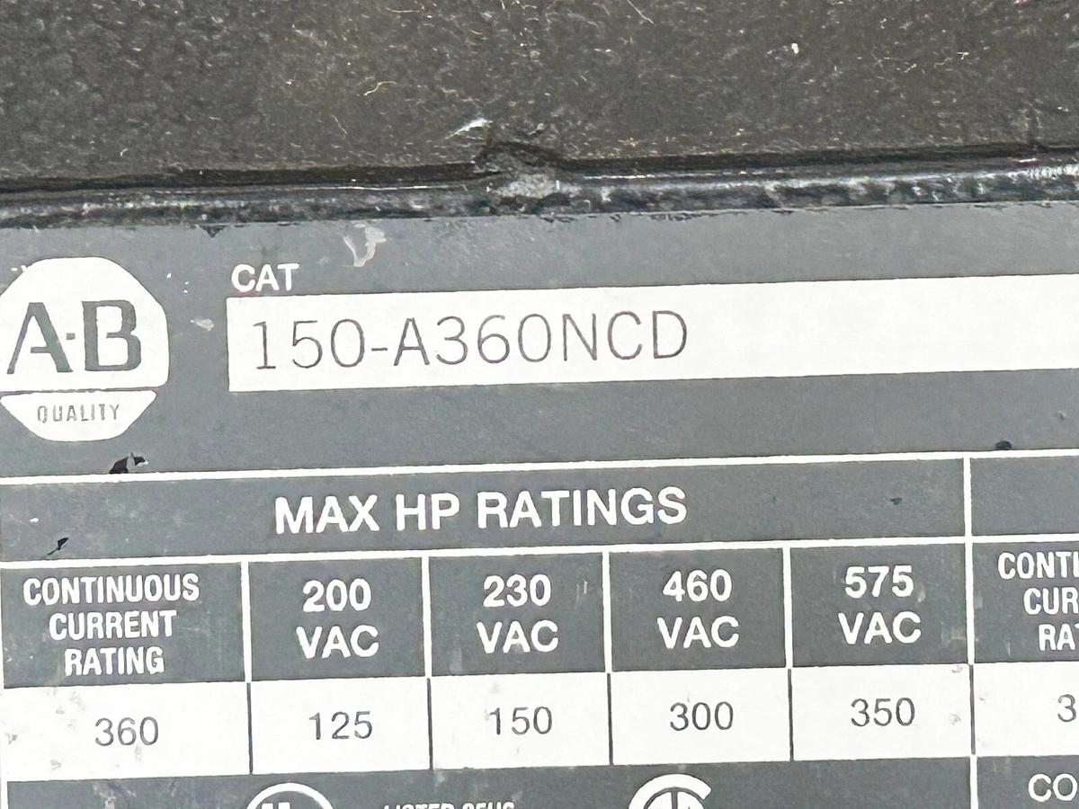 Used Allen Bradley 150-A360NCD Solid State Motor Controller 3ph 575V - for parts