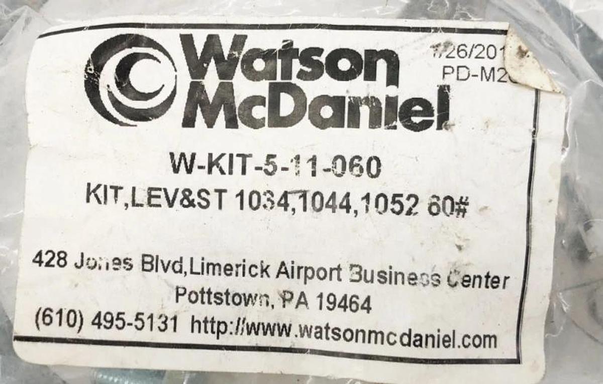 New Watson McDaniel W-KIT-5-11-060 Lever & Seat Kit 1034 1044 1052 60# 1/2" 3/4"