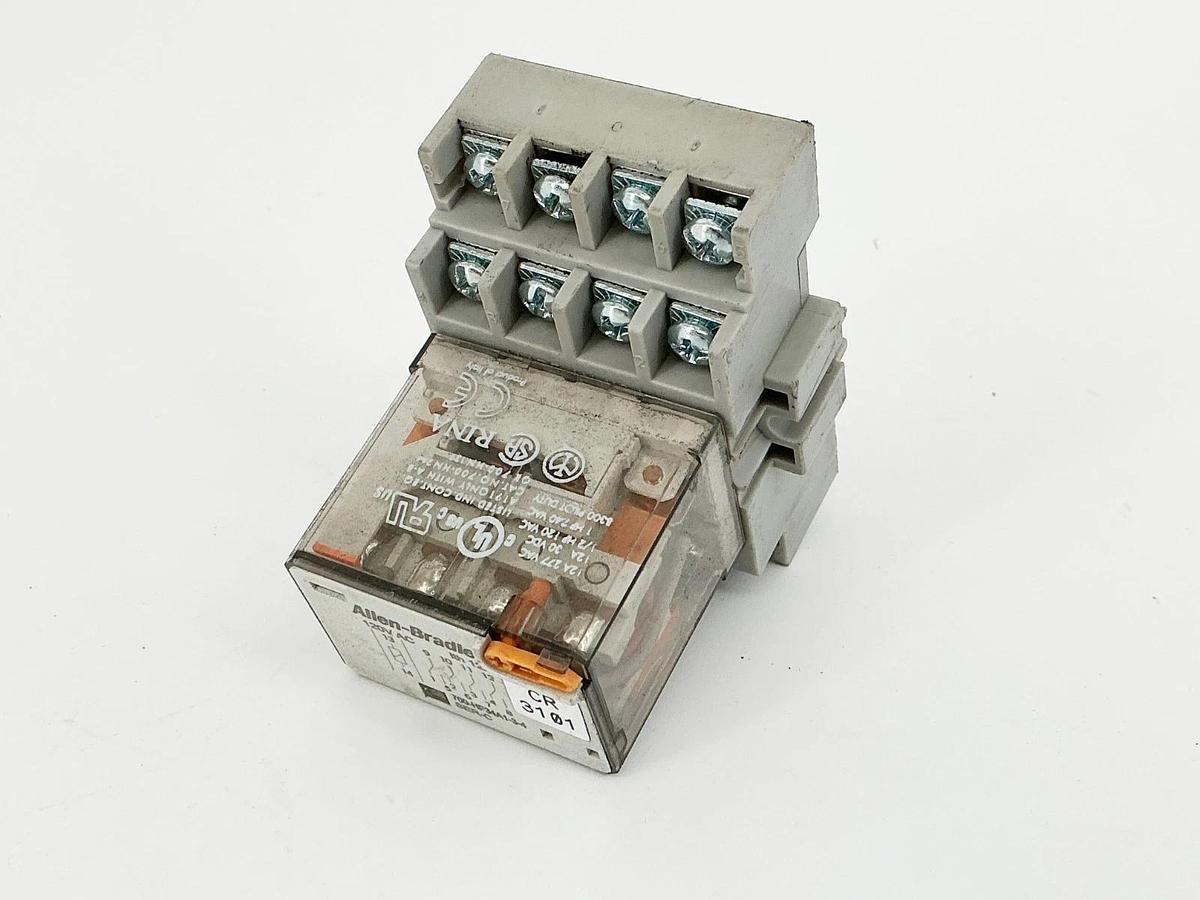 Used Allen Bradley 700-HF34A1-3-4 General Purpose Relay 4P 12A 120V 50/60Hz W/700-HN1