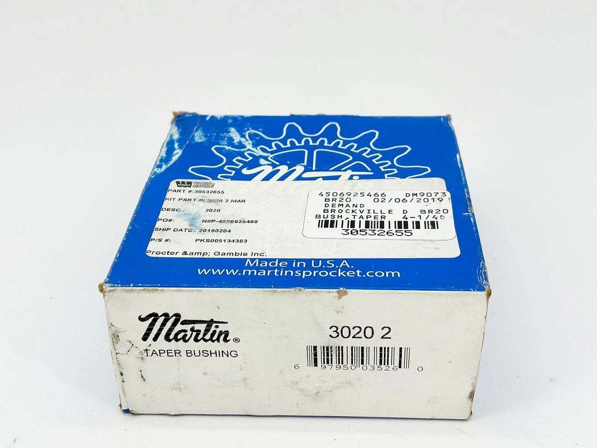 New Martin 3020-2 Taper Bushing 4-1/2 OD 2" Through Bore 1/2X1/4 Keyway Steel