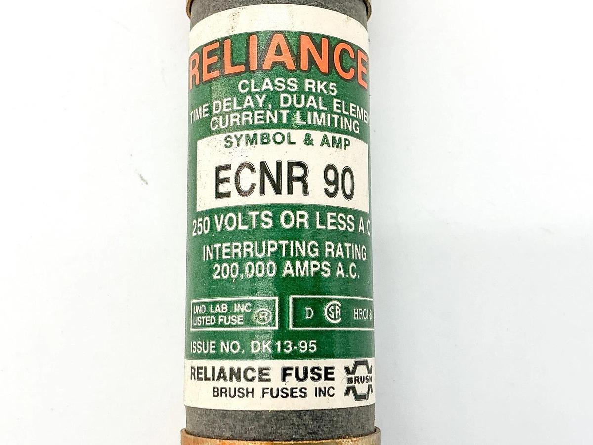 New Lot of 3 Reliance ECNR90 Time Delay Fuse 90A 250V Class RK5 - No Box