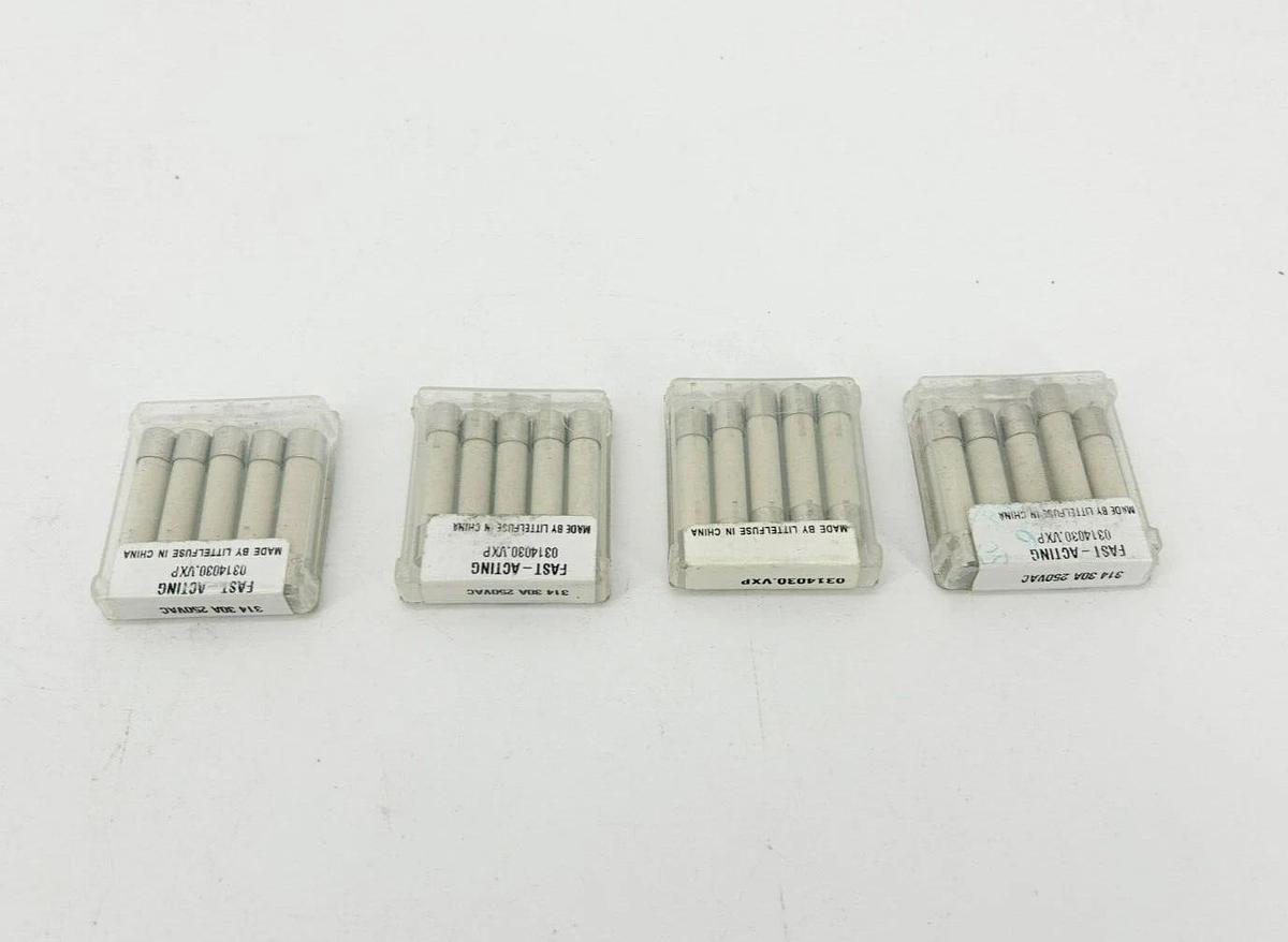 Lot of 20 New Littelfuse 314030P Fast Acting Fuses 30A 250VAC Ceramic