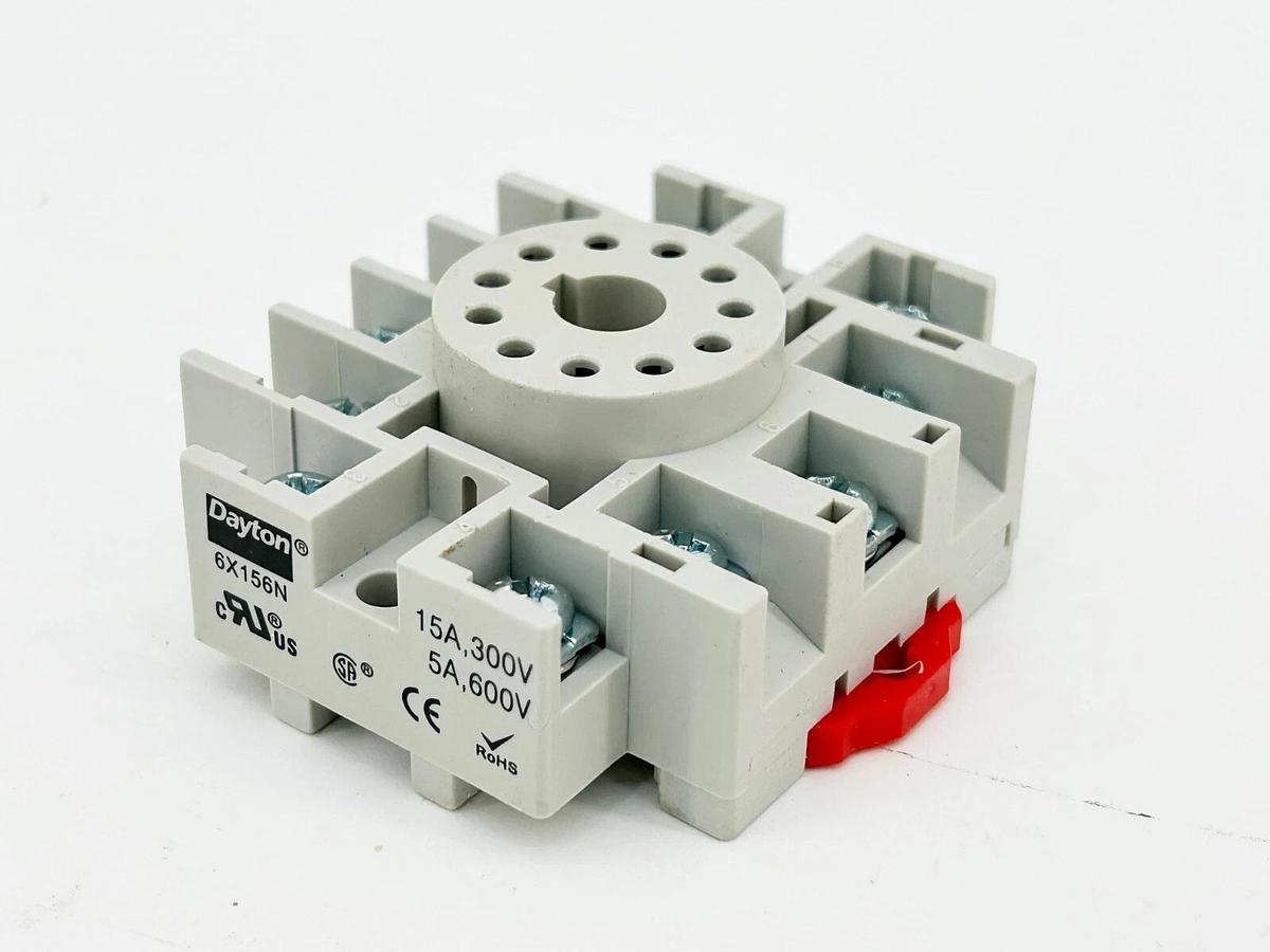 New Lot of 3 Dayton 6X156N Relay Socket 5-15A 600V 11Pin