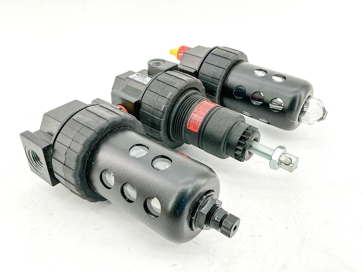 New Parker 16A2C00008 Pneumatic Filter 3 Piece Combo 150PSI 125F 3/8"