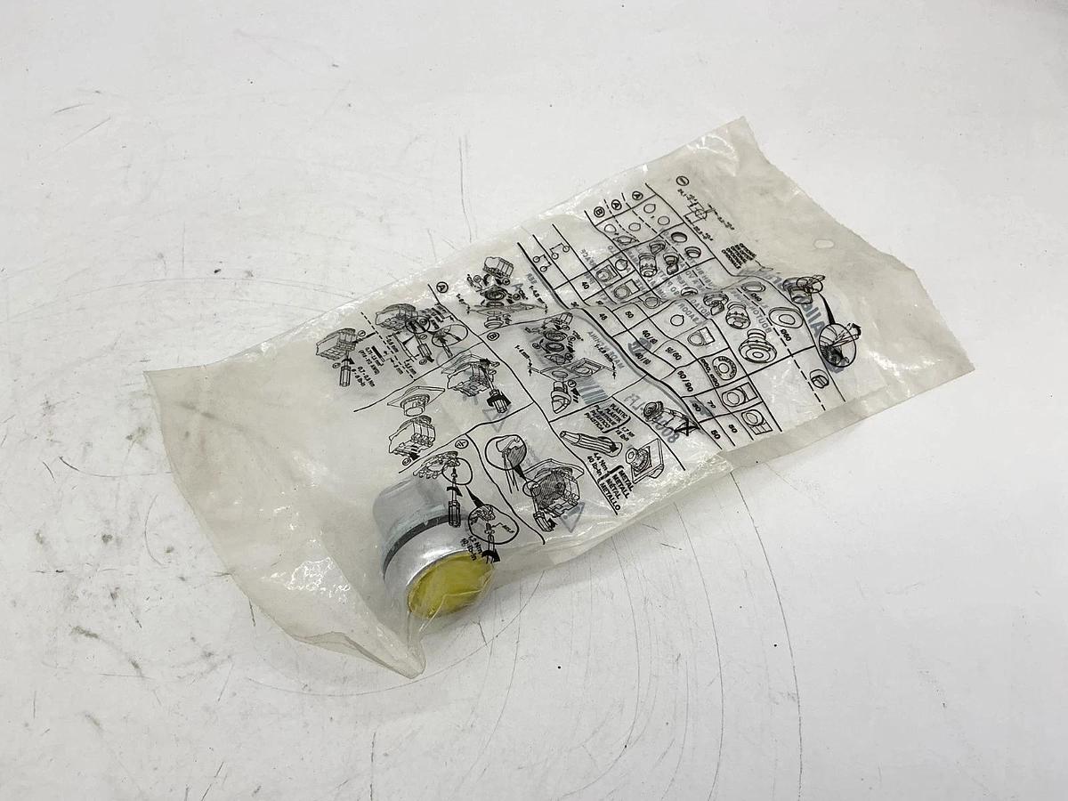 Lot of 2 New Allen Bradley 800FM-LF5 Ser A Illuminated Flush Push Button Yellow