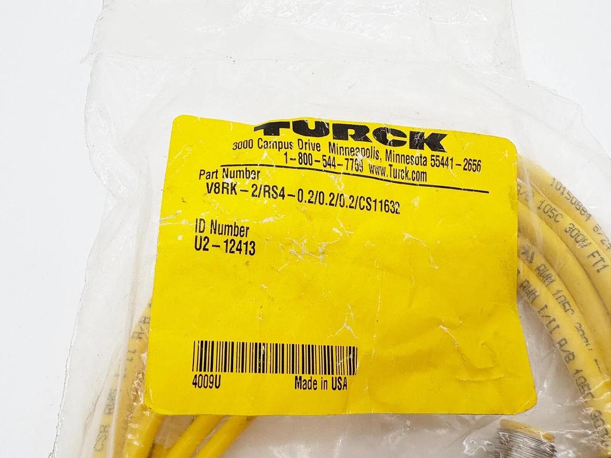 New Turck V8RK-2/RS4-0.2/0.2/0.2/CS11632 VB2 Molded Twin Junction Cable U2-12413