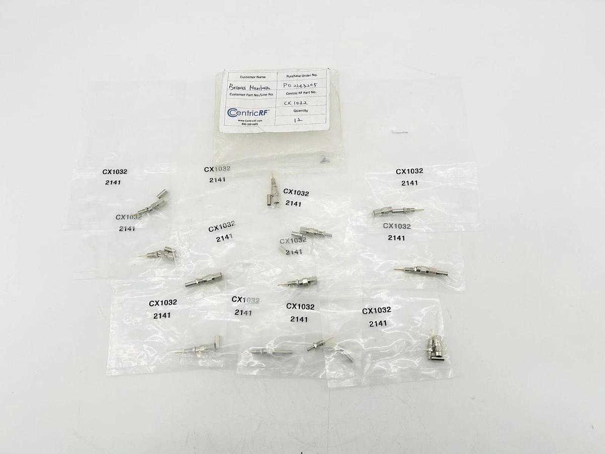 New Lot of 12 Centric RF CX1032 10-32 Male Straight Crimp Connector For RG316