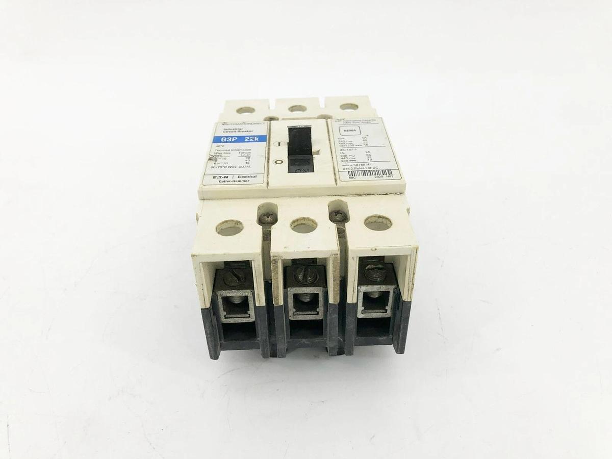 Used Eaton Automation Direct G3P-030 Circuit Breaker 480 VAC / 250 VDC 3-Pole 22KA