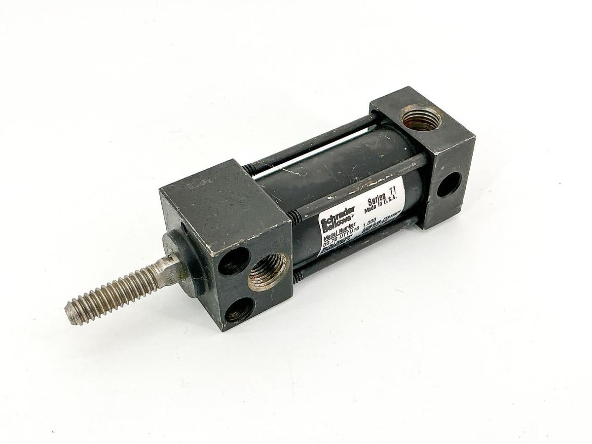 Used Schrader Bellows 00.75UTTU16 1.00 Pneumatic Cylinder .75" Bore 1" Stroke 200PSI