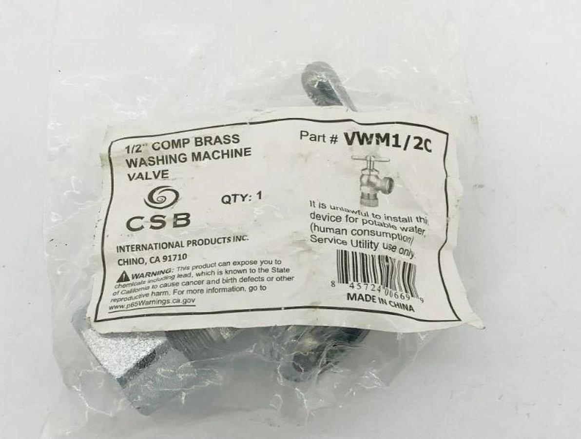 Lot of 5 New CSB VWM1/2C Brass COMP 1/2" Washing Machine Valves