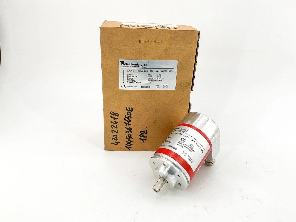 New TR Electronic CEV65M-01878 CAN DeviceNet Encoder 11-27V 4096 Revs 8192 Steps