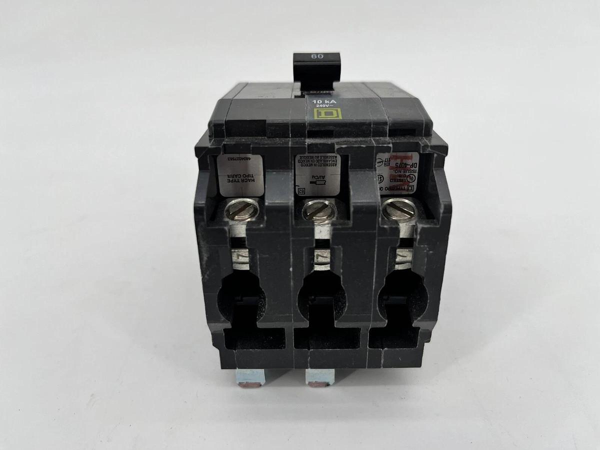 New Square D QOB360 Bolt-On Circuit Breaker 60A 120/240VAC 3P - No Box