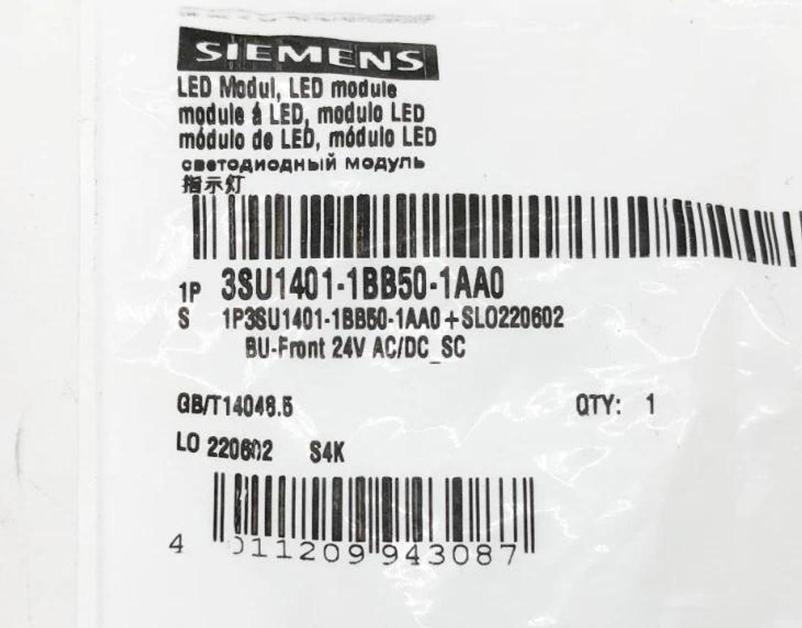 Lot of 2 New Siemens 3SU1401-1BB50-1AA0 LED Button Modules
