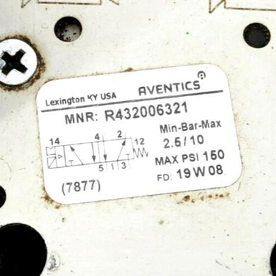 Used Aventics R432006321 Pneumatic Directional Valve 5-Way 150psi Size 4 120VAC