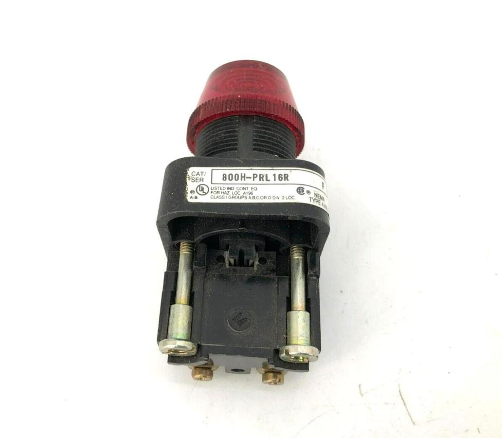 Used Allen Bradley 800H-PRL16R Ser. F Pilot Light Red 120V 50/60Hz