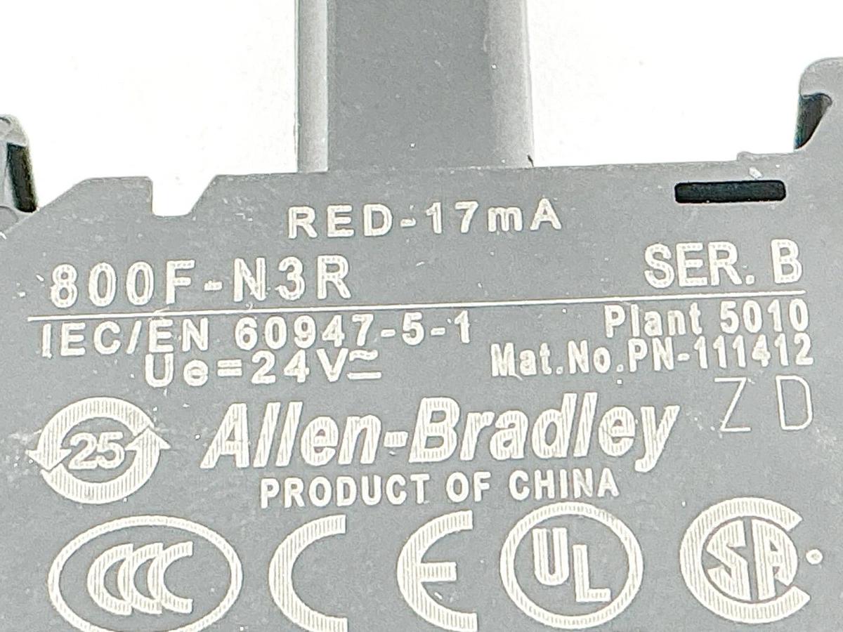 New Lot of 3 Allen Bradley 800F-N3R Light Module 24V Ser.B - No Box