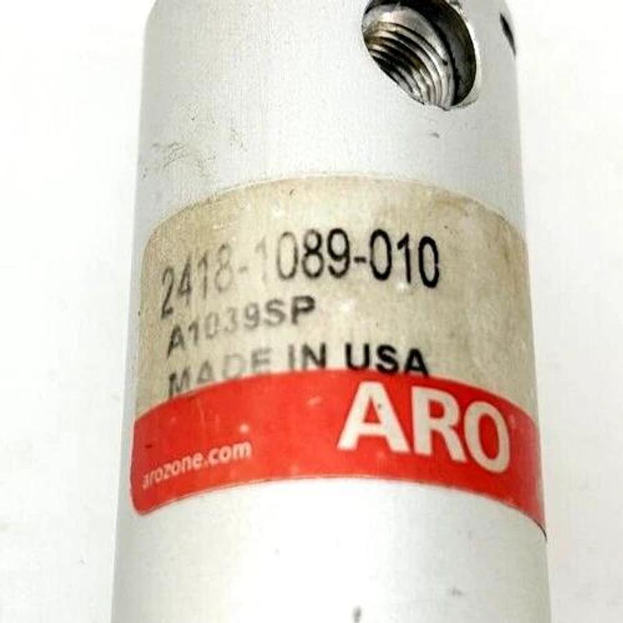 Used ARO 2418-1089-010 Round Bodied Pneumatic Cylinder 1-1/8in x 1in Stroke