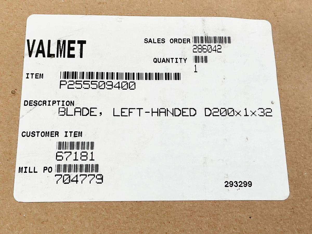 New Valmet P255509400 Left Handed Saw Blade D200X1X32 78318