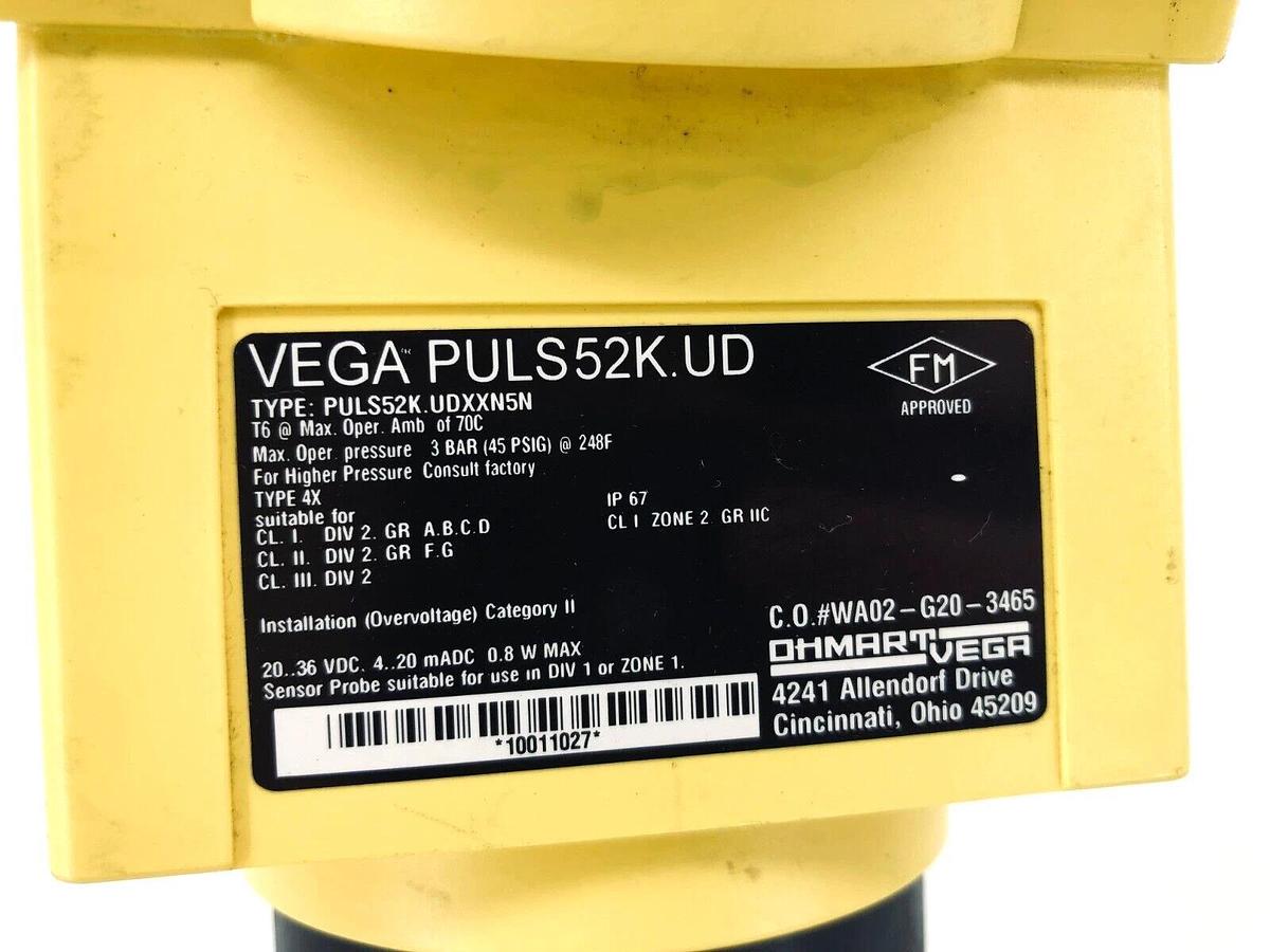 Used VEGA PULS52K.UD XXN5N Liquid Level Transmitter