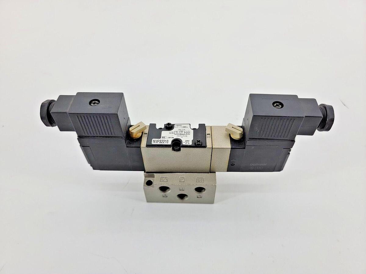 New SMC NVFS2210-5TC Solenoid Valve 21-26VDC, 0.1-1MPa