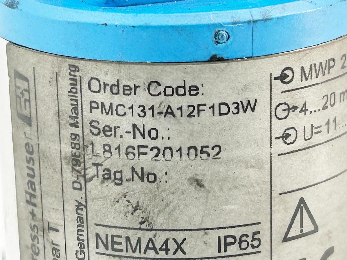 Used Endress + Hauser PMC131-A12F1D3W Pressure Transmitter 1/4NPT 1/2NPT 30V 20MA NEM