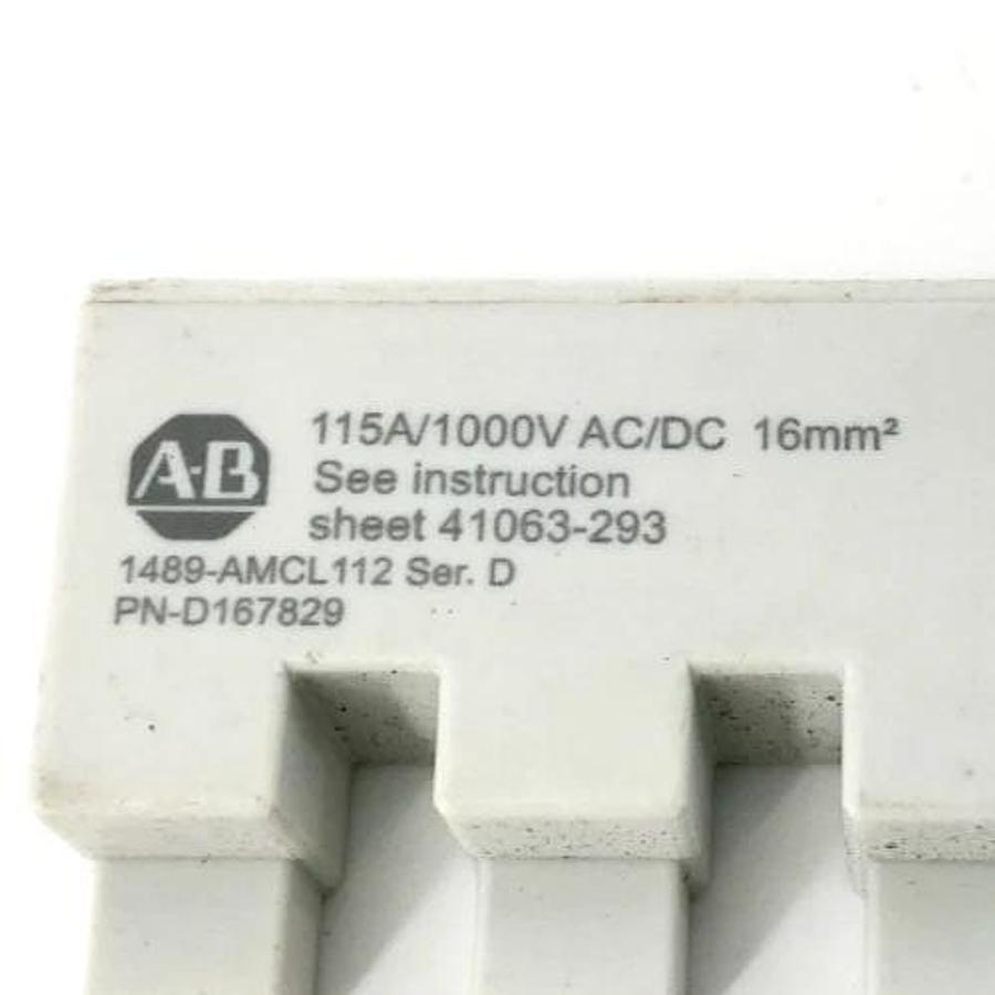 New Allen Bradley 1489-AMCL112 Ser. D Busbar 115A 1000VDC/DC 12-Pin - No Box