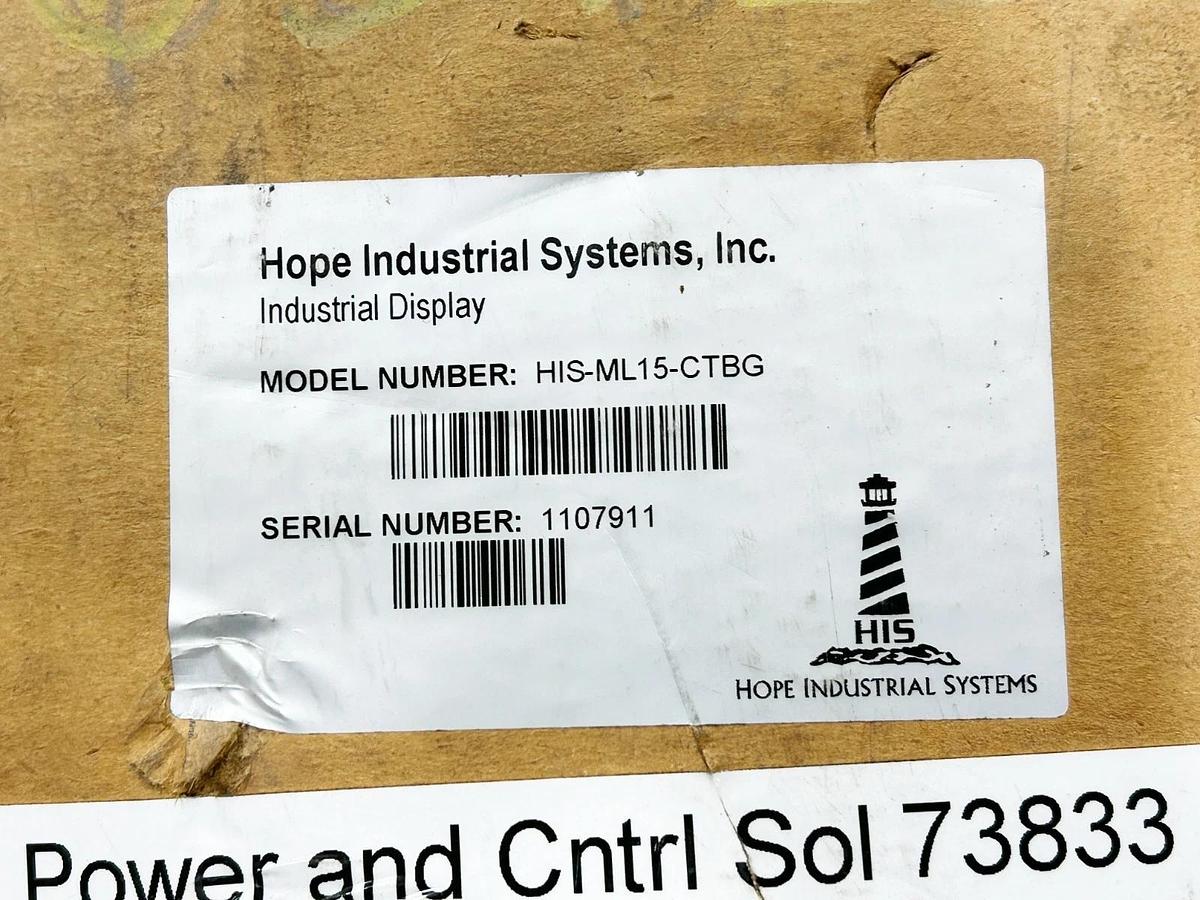 New Hope Industrial HIS-ML15-CTBG Touch Screen 15" Monitor 240V 1.2A