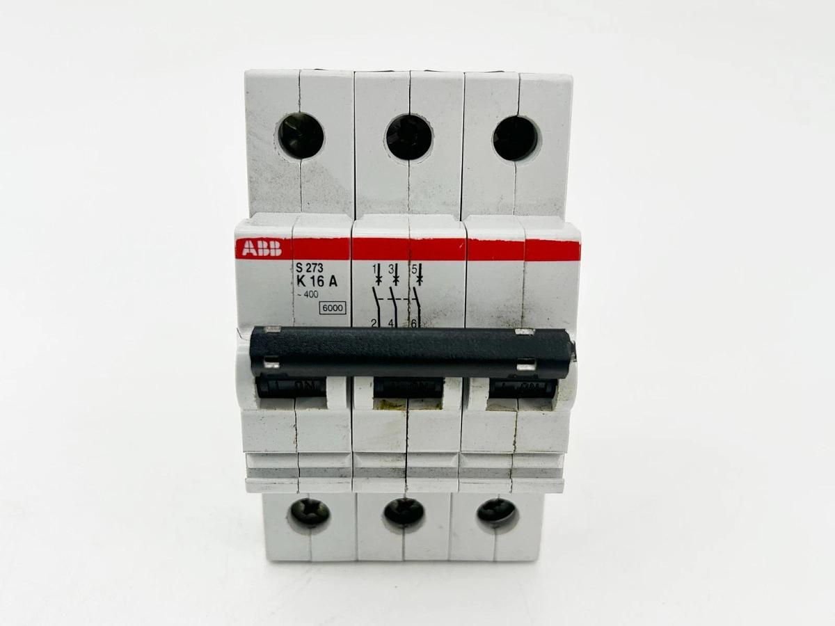 New ABB S273-K16A Circuit Breaker 16A 3P 480V Din-Rail Mount - No Box