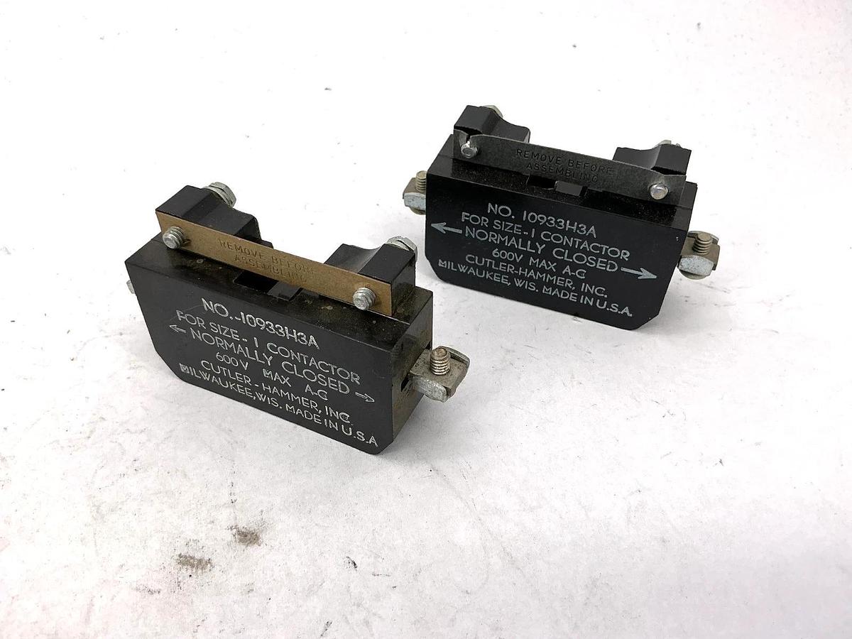 Lot of 2 New Cutler-Hammer 10933H3A Electrical Interlock 600VAC Max