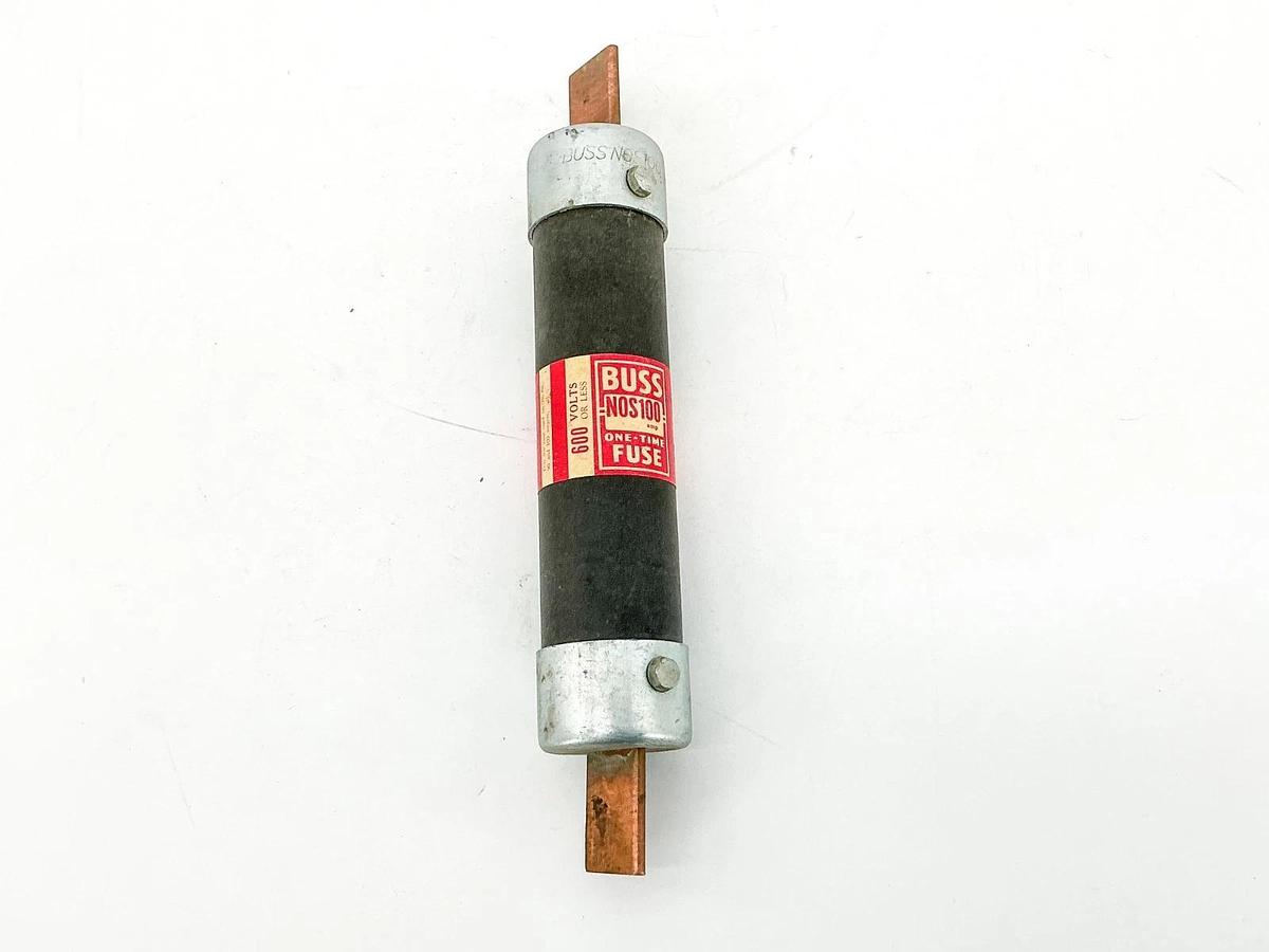 New Lot of 2 Bussmann NOS-100 One Time Fuse 100A 600V - No Box